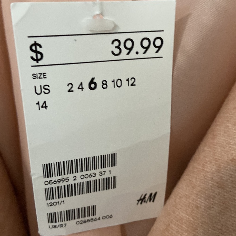 H&M NWT size 6 Light Peach Coat. - Picture 5 of 7